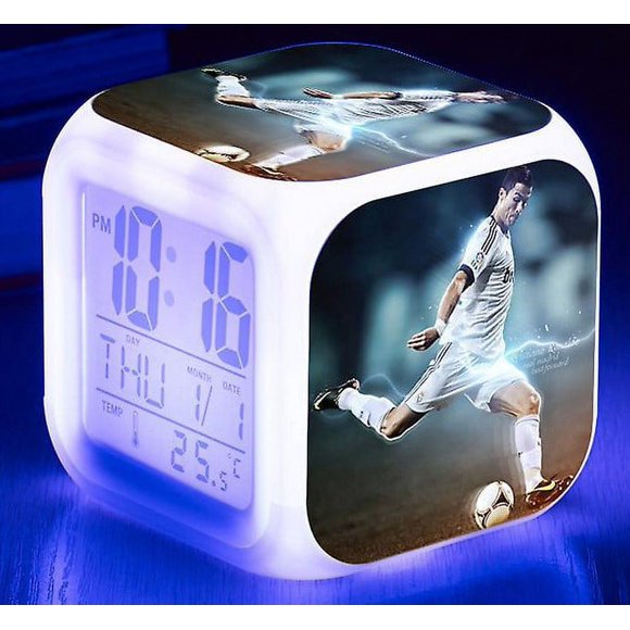 Anime Cartoon Alarm Clock One Piece LED Square Clock Digital Alarm Clock with Time, Temperature, Alarm, Date
