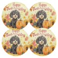 thumbnail image 2 of Ryvnso Thanksgiving Pumpkin Dog Round Plate Mats Dining Table Placemat Set of 6 for Holiday Decoration, 2 of 7