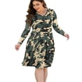 thumbnail image 3 of PCEAIIH Women's Plus Size Casual Long Sleeve Sexy Dresses of Female, 3 of 5