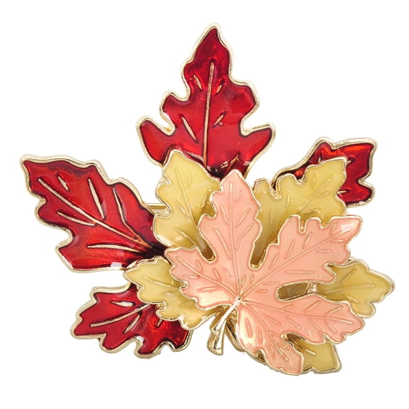 Gyn&Joy Hand Painted Red Enamel Rhinestone Christmas Jingle Bells Brooch Pin