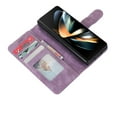 thumbnail image 6 of ELEHOLD Crossbody Case for Samsung Galaxy Z Fold 5 Leather Wallet Case with Card Holders Pen Slot Kickstand Magnetic Clasp Shoulder Strap Shockproof Cover for Samsung Galaxy Z Fold 5 2023,Purple, 6 of 9