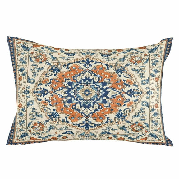 Orange Blue Ethnic Rustic Throw Pillow Cover 20 x 36 Inch Decorative Pillow Cover Boho Southwestern Heritage Lumbar Pillowcase Seasonal Rectangle Cushion Case for Couch Sofa Bed Living Room