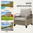 thumbnail image 6 of COOS BAY Brown Wicker Outdoor Dining Arm Chairs with Gray Cushions for Garden, Poolside, Backyard (Set of 1), 6 of 8