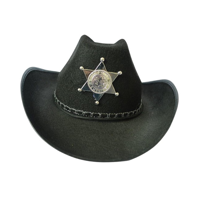 Kearding Sombrero de vaquero occidental Sombrero para el sol con cuerda Elegante sombrero de para hombres y mujeres Kits de decoración para fiestas Negro