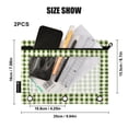 thumbnail image 3 of ALAZA 2 Pack Pencil Pouch Checkered Green Grid Pencil Case for 3 Ring Binder Clear Window Pencil Bag Organizers, 3 of 6