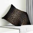 thumbnail image 4 of Throw Pillow Covers 24x24 Inch, Leopard Print Decorative Pillow Cases for Couch Sofa Bed, Chic Abstract Black Brown Animals Texture Cotton Linen Square Home Decor Pillowcases with Hidden Zipper, 4 of 7
