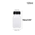 thumbnail image 3 of Plastic Juice Bottles, Clear Plastic Containers with Lids, 4Oz Square Shape, Black Screw Top, Cold Beverage Holding, Backyard Picnic, Transparent Body, 1 Pc, 3 of 8
