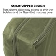 thumbnail image 4 of FurHaven Classic Sofa Orthopedic Dog Bed with Pillow Fill Base for Joint Support, Removable Washable Cover, Jumbo XL, Faux Fur & Velvet, Dark Green, 4 of 6