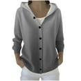 thumbnail image 3 of Women's Hooded Long Sleeve Sweatshirt Tops Blouses Coats Fashion Casual Printed Solid Color Soft Loose Fit Streetwear Loungewear Travel Outfits Fashion Essential Gift for Women, 3 of 8