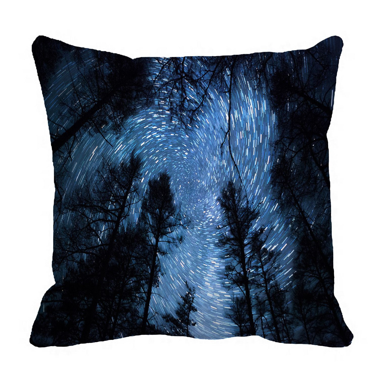 PHFZK Beautiful Night Sky Pillow Case, Spiral Star Trails and Forest ...