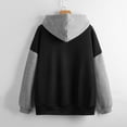 thumbnail image 4 of vbnergoie Womens Casual Strap Blouse Long Sleeve Splice Hooded Sweatshirt Tops over Hoodies for Women Cute Hoodies Teen Girls Black Sweatshirt, 4 of 4