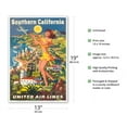 thumbnail image 2 of Southern California - United Air Lines - Vintage Airline Travel Poster by Joseph Fehér c.1950 - Master Art Print (Unframed) 13in x 19in, 2 of 4