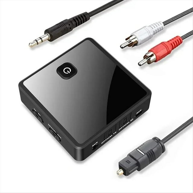Transmisor y Receptor Bluetooth 5.0 con Adaptador de Audio Inalámbrico Óptico Auxiliar de 3,5 mm para PC, TV, Altavoz de Coche.