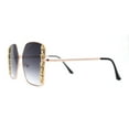 thumbnail image 3 of Womens Rhinestone Chain Jewel Trim Classical Metal Rim Butterfly Sunglasses Gold Smoke, 3 of 4