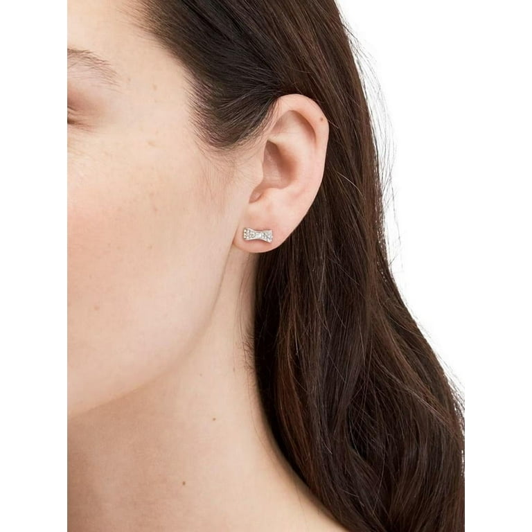 Kate Spade New York Earrings Ready Set Bow Pave Bow Studs Silver