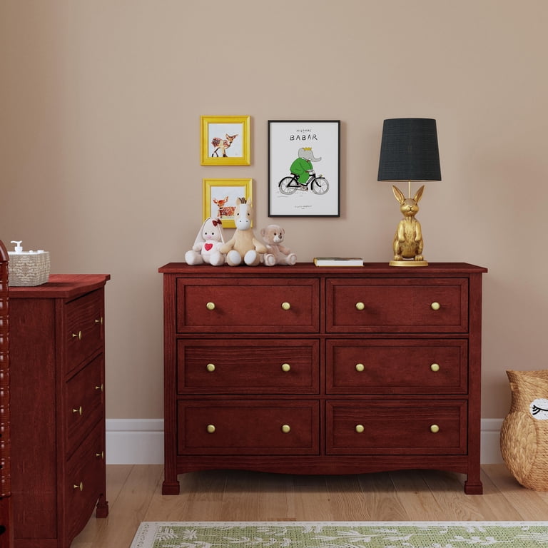DaVinci Kalani 6-Drawer Double Wide Dresser, Rich Cherry - Walmart.com