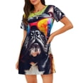 thumbnail image 1 of Disketp Rainbow Bulldog Sunglasses para Camisón Corto de Manga Corta para Mujeres, Camisón Cómodo con Escote Redondo, Bonito y Confortable, 1 of 6