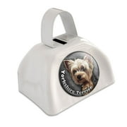 Yorkshire Terrier Yorkie Dog Pet White Cowbell Cow Bell