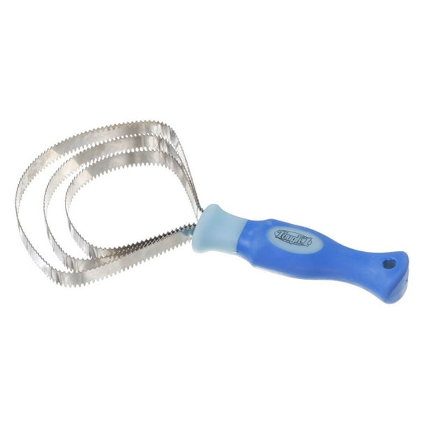 Tough 1 Horse Great Grips Metal Curry Comb Steel 3 Blade Blue Light