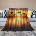 thumbnail image 2 of Fenyluxe Birds Sunset Water Print Throw Blanket for Bed, Couch, Car - Super Soft Blanket for Kids and Adults - All Seasons Blanket Gifts - Plush and Lightweight 40x50in, 2 of 6