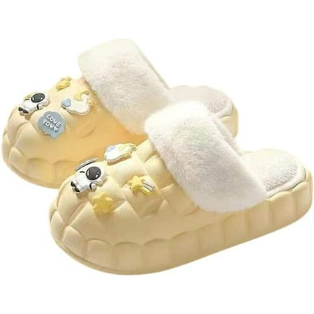 

CoCopeaunt Fashion Bubble Slider Slippers For Women Detachable Lining Fluffy Faux Fur Warm Soft House Shoes Indoor Outdoor