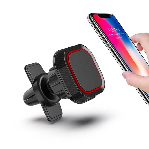 Car Phone Mount Magnetic Phone Car Mount Strong Magnet Air Vent Mount 360 Rotation Car Phone Holder fit for Cell Phones Universal Black/Red