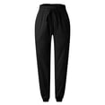 thumbnail image 5 of Casual Pants for Women Elastic Waist Drawstring Unpatterned Comfy Casual Pocket Pants, 5 of 6