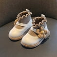thumbnail image 4 of Gyujnb Girls' Flat Boots with Soft Soles and Warm for Little Girls Lightweight Everyday Dress Shoes Cute Floral Details,Boys Shoes,Girls Shoes,Size:12-18 Months, 4 of 8
