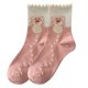 thumbnail image 2 of Calcetines de estilo preppy para mujer, 1 par de calcetines de oso lindos para mujer, calcetines de oso para niñas, diseño elevado, 2 of 12