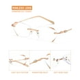 thumbnail image 4 of TERAISE Frameless Reading Glasses For Women With Blue Light Blocking,Fashion Diamond Cutting Rimless Eyeglasses（Gold-150）, 4 of 6