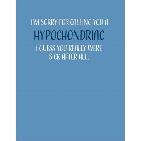 Modern Wit Get Well Card - 4.25x5.5, Blank Inside. Sorry for the Hypochondriac Joke. Get Well Soon!