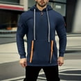 thumbnail image 2 of Quarter Zip Sweatshirt Tops Men Hoodie with Multi Pockets Sweatshirt Blouse Solid Color Hoodies Long Sleeve Hooded Sweatshirts Gym Sports Activewear Comfort Fall Winter Blouses Casual Sweater, 2 of 7