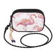 thumbnail image 2 of Women's Crossbody Phone Bag Small Wallet Purse with Detachable Rope Strap Travel Handbags Pink Flamingos with Golden Dot, 2 of 7