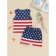 thumbnail image 5 of Elippeo Toddler Boy Summer Set 6 12 18 24 Months 3 4 Years StripeStar Print Round Neck Pocket Tank Tops with Shorts 2Pcs Outfit for Independence Day, 5 of 9