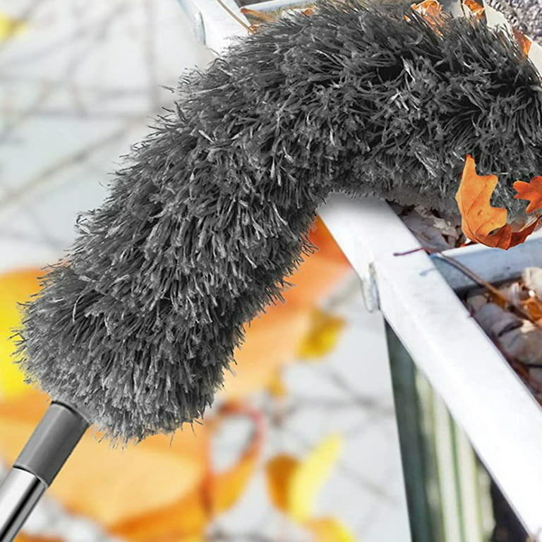 Telescopic Gutter Cleaning Brush Removing Leaves Debris Adjustable