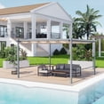 thumbnail image 6 of Aoodor 10x12FT Pergola Replacement Canopy- Retractable Sun Shade Cover with Water-Resistant & UPF 50+ UV Blocking for Outdoor Patio, Brown, 6 of 9