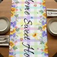 thumbnail image 5 of Table Runners 90 Inches Long Dress Scarves, Spring Wildflowers Farmhouse Coffee/Dining/Kitchen Table Runner for Living Room, Watercolor Floral Leaf Colorful Plaid 13x90 Inch, 5 of 9