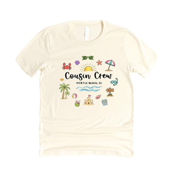 Cousin Crew Myrtle Beach Shirt Matching Family Vacation T Shirt for Kids Women Men Natural Shirt Adult Medium