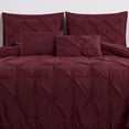 thumbnail image 3 of Chezmoi Collection 10-Piece Bed in a Bag Comforter Set, Pintuck Design, All Season Soft Microfiber Bedding with Sheets, Pillow Shams & Decorative Pillow, Burgundy, King, 3 of 9