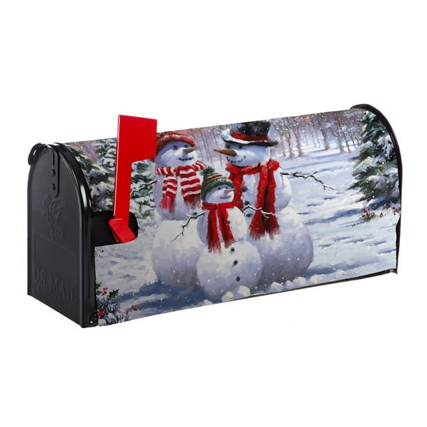 Evergreen Snow Family Nylon Mailbox Cover for Standard Sized