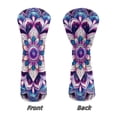 thumbnail image 5 of Uorisanigo Golf Club Head Cover, Premium PU Leather Purple Mandala Lotus Driver Headcover, Fairway Wood Head Cover, Golf Hybrid Headcovers, Water Resistant and Durable, 3 PCS Accessories, 5 of 7