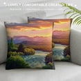 thumbnail image 3 of Orinice Sunset Mountains River Graphic Decorative Throw Pillow Cover for Home Living Room Sofa, Square 1PC 24x24in, 3 of 5