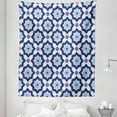 thumbnail image 1 of Blue Tapestry, Traditional Portuguese Azulejo Tile Vintage Style Floral Mosaic Pattern, Fabric Wall Hanging Decor for Bedroom Living Room Dorm, 5 Sizes, Pale Blue and Dark Blue, by Ambesonne, 1 of 1