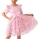 thumbnail image 4 of Vestido de Verano de Manga Corta Cuello Redondo Encaje Bordado Malla Princesa Arco Falda para Niñas, 4 of 7