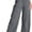 Grey, variant on Women's Casual Wide Leg Dress-Pants, High Elastic Waisted in The Back Business Flowy Trousers with Pockets