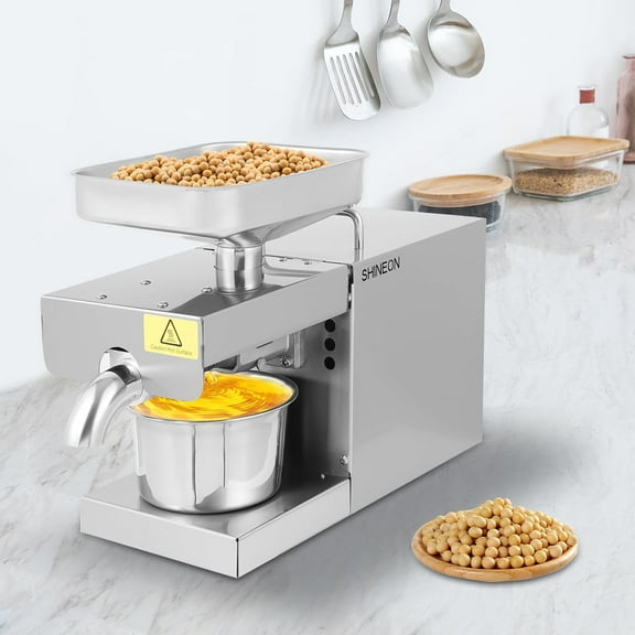 Kitchen Oil Press Machine, 600W Electric Automatic Oil Press Extractor Hot/Cold Organic Oil, 110V Commercial Oil Press Maker with Digital Screen for Avocado Coconut Flax Peanut Castor Perilla