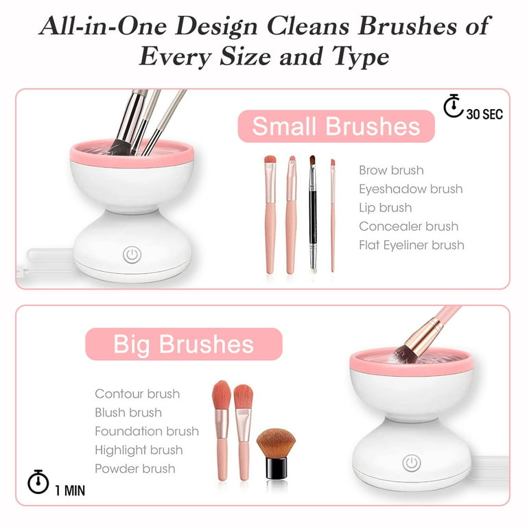 Electric Makeup Brush Cleaner Machine - Alyfini Portable Automatic USB  Cosmetic Brushes Cleaner Cleanser Tool for All Size Beauty Makeup Brush  Set