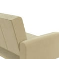 Z by Novogratz Stevie Futon, Convertible Sofa Bed Couch, Ivory Velvet