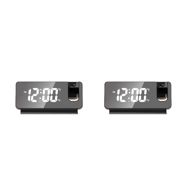 Naiovety Reloj Digital alimentado por batería, superficie de espejo, reemplazo de funcionamiento silencioso, relojes de trabajo de 180 grados, Type2 NO2