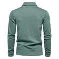 thumbnail image 3 of HAiming Mens Long Sleeve Shirts Solid Color V Nek Lapel Button Knitted Pullover Sweatshirts Casual Collared Tshirts, 3 of 5